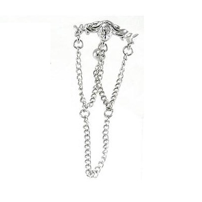 Steel Skin Body Jewelry on Multi Chain Tribal Design Top Down Reverse Dangle Belly Button Navel